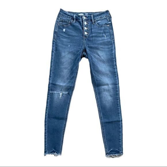 Old Navy Exposed Button Fly Rock‎ Star Super Skinny Jean Size 2 - Picture 2 of 7